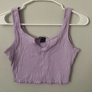 SHEIN Lavender Ribbed Tank Top